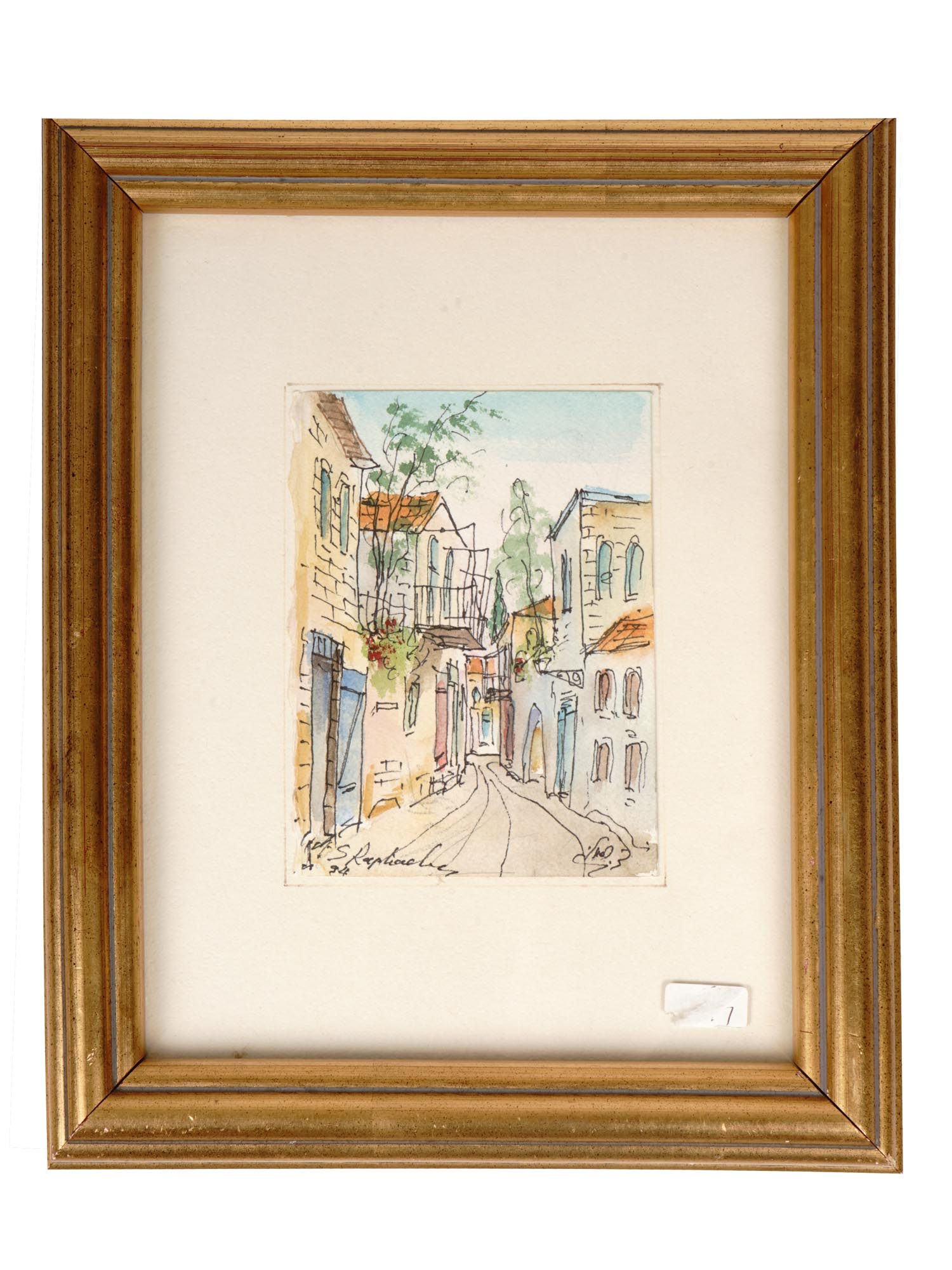 STREET SCENE WATERCOLOR PAINTING, 1994, SIGNED PIC-0